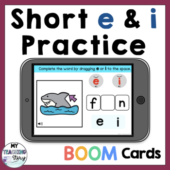 Preview of Boom Cards Short e and i Confusion Practice Digital Activity