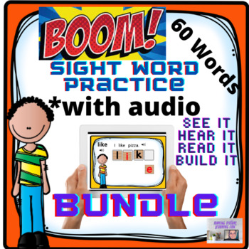 Preview of BOOM Sight Word Practice With Audio BUNDLE