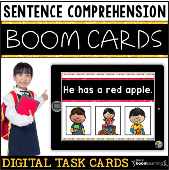 Preview of Boom Cards: Simple Sentence Comprehension Check for K-1