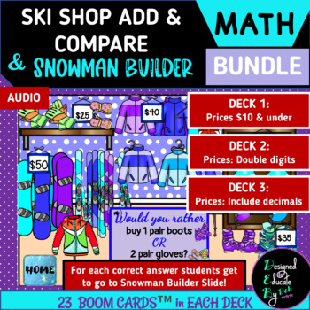 Preview of Ski Shop Add  & Compare Totals/ Snowman Builder BUNDLE