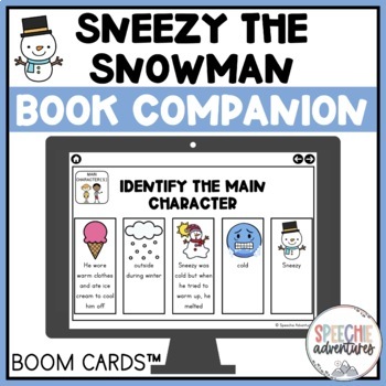 Preview of Sneezy the Snowman Book Companion Boom Cards™