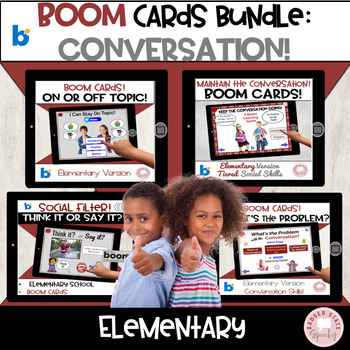 Preview of Boom Cards Social Skills Communication Conversation Bundle Elementary