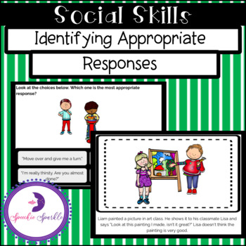 Preview of Boom Cards: Social Skills, Identifying Appropriate Responses (Distance Learning)