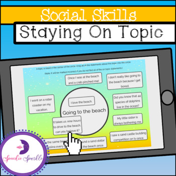 Preview of Boom Cards - Social Skills: Staying On Topic (Distance Learning)