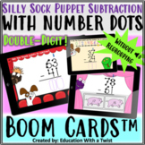 Boom Cards™ Sock Puppet Math Tap the Number Dots Subtract 