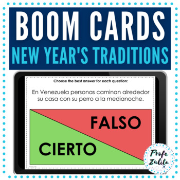 Preview of Boom Cards Spanish New Years Traditions Readings | Año Nuevo | Nochevieja