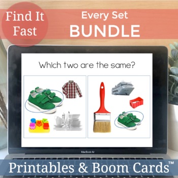 Preview of All Year Speech Therapy Games Bundle | Hybrid Digital and Printable | Boom Cards