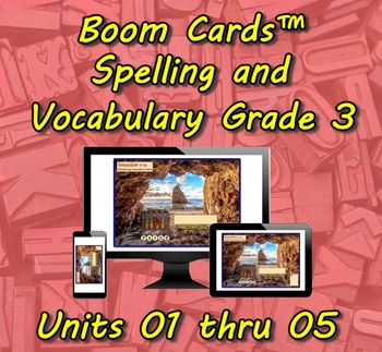 Preview of Boom Cards™ Spelling & Vocabulary 3-01 thru 3-05