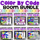 Boom Cards Spring Math and Literacy Color By Code Bundle