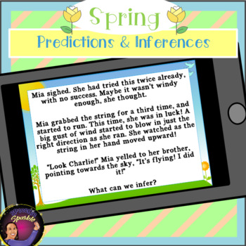 Preview of Boom Cards: Spring Predictions & Inferences (Distance Learning)