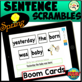 Boom Cards Spring Sentence Scrambles