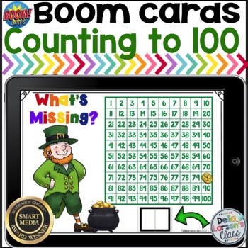 Preview of Boom Cards St. Patrick's Day 100 Chart