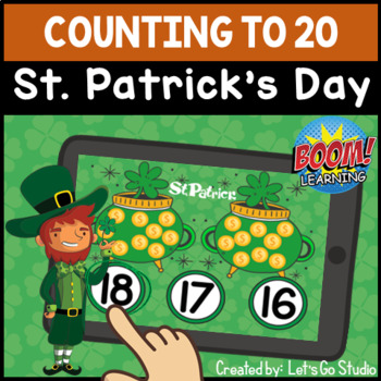 Preview of Boom Cards St. Patrick's Day Counting to 20 | St Patricks Day Counting Gold Coin