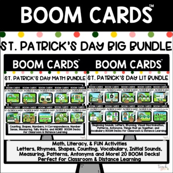 Preview of Boom Cards: St. Patrick's Day Math & Literacy Big Bundle!