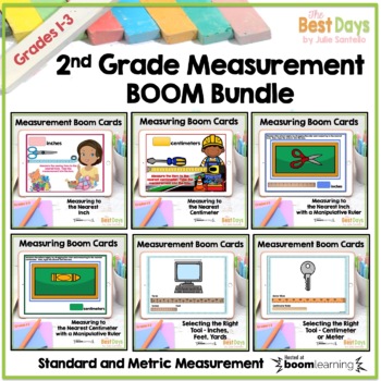 Preview of Boom Cards Standard Measurement and Metric Measurement Bundle Distance Learning