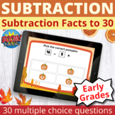 Boom Cards Subtraction Facts to 30 Fall Thanksgiving