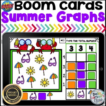 Boom Cards Summer Graphs by Della Larsen's Class | TpT