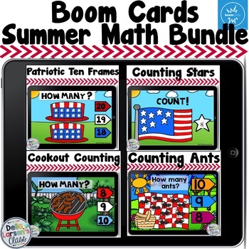 Preview of Boom Cards Summer Math Bundle Distance Learning