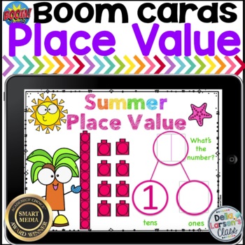 Preview of Boom Cards Summer Place Value