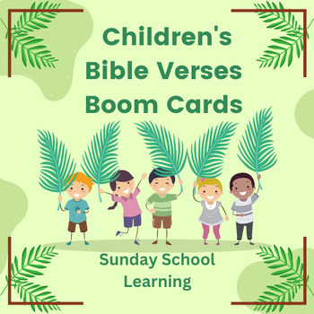 Preview of Kindergarten Interactive Reading, Bible Verses, Boom Cards! 30 cards