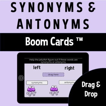 Preview of Boom Cards | Synonym & Antonym Sort Deck 1