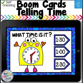 Preview of Boom Cards Telling Time Distance Learning