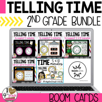 Preview of Boom Cards Telling Time Bundle 