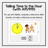 Boom Cards: Telling Time to the Hour (with AM/PM)