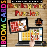 Thanksgiving Activity Boom Cards™ Math Puzzles Digital Lea