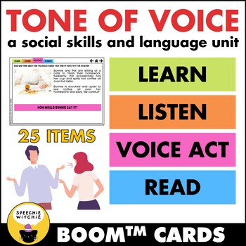 Preview of Boom™ Cards Tone of Voice: Social Skills and Language Unit