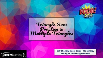 Preview of Boom Cards: Triangle Sum Practice in Multiple Triangles