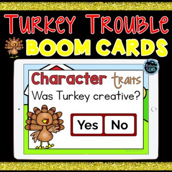 Preview of Boom Cards Turkey Trouble Character Traits