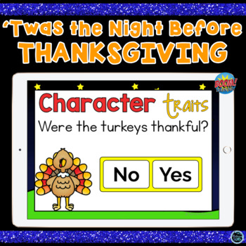 Preview of Boom Cards Twas The Night Before Thanksgiving Character Traits