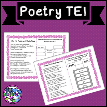 Preview of Boom Cards VA SOL Reading Poetry with TEI Practice