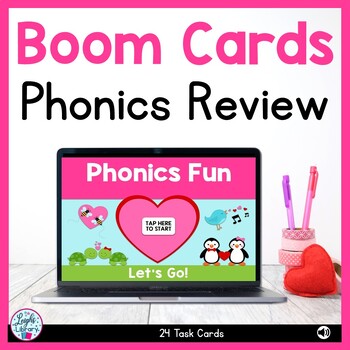 Preview of Boom Cards™ Valentine Buddies Phonics Review