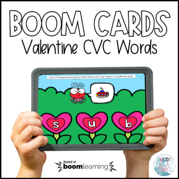 Preview of Boom Cards™ Valentine's Day CVC Words