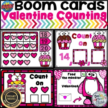 Preview of Boom Cards Valentine Counting BUNDLE