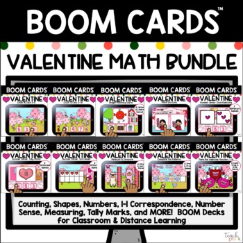 Preview of Boom Cards: Valentine Math BUNDLE