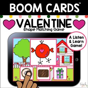 Preview of Boom Cards: Valentine Shape Matching Game