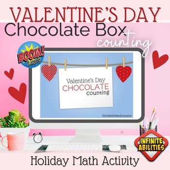 Preview of Boom Cards: Valentine's Day - Chocolate Box Counting