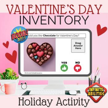 Preview of Boom Cards: Valentine's Day Inventory - Likes & Dislikes