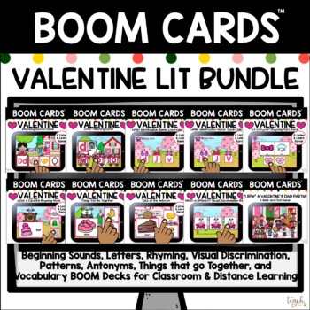 Preview of Boom Cards: Valentine's Day Literacy Bundle