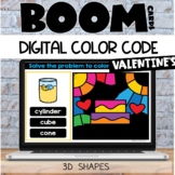 Boom Cards™ Valentines 3D Shapes Digital Color Code: Digit