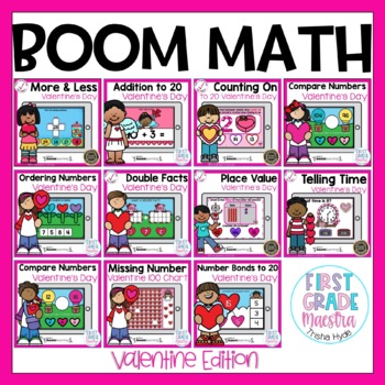 Preview of Boom Cards Valentines Day MATH Bundle