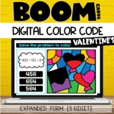 Boom Cards Valentines Expanded Form {3 digit} Digital Color Code