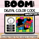 Boom Cards Valentines Telling Time to the Hour and Half Ho