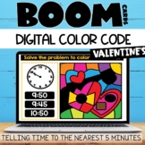 Boom Cards Valentines Telling Time to the Nearest 5 Minute