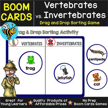Preview of Vertebrates vs Invertebrates Boom Cards Sort
