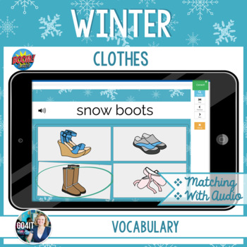 Preview of Boom Cards™ | Vocabulary | Winter Clothes | Picture Matching | Audio