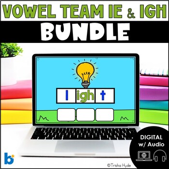 Preview of Vowel Team IE and IGH | Bundle | Phonics | Boom Cards